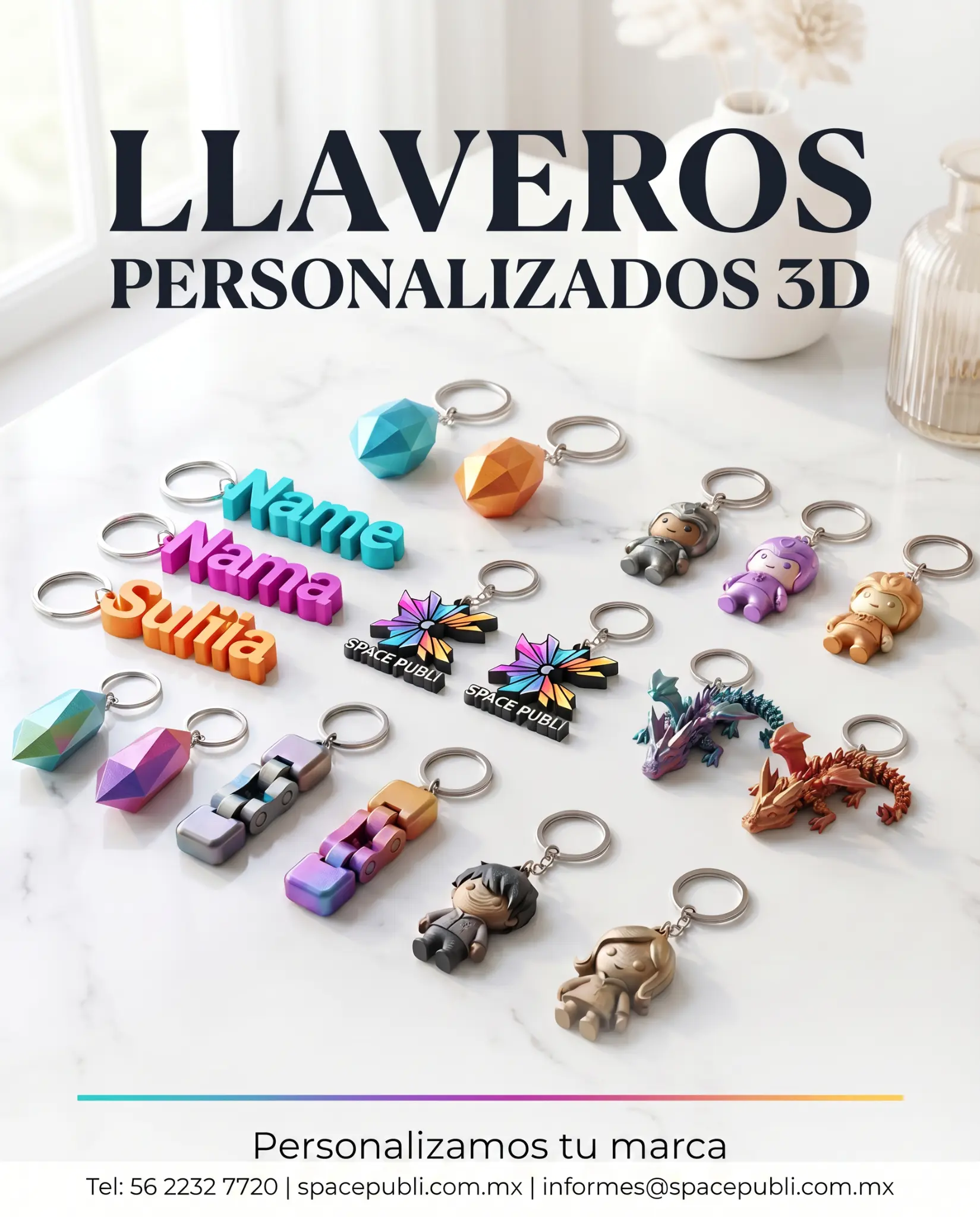 Llaveros personalizados 3D